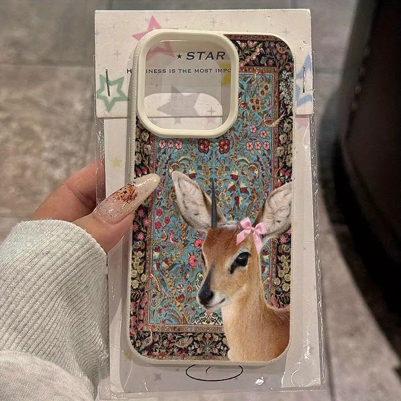 Phone Cases Xiaomi 15 - 빈티지 사슴 리치 실리콘 패턴 폰
