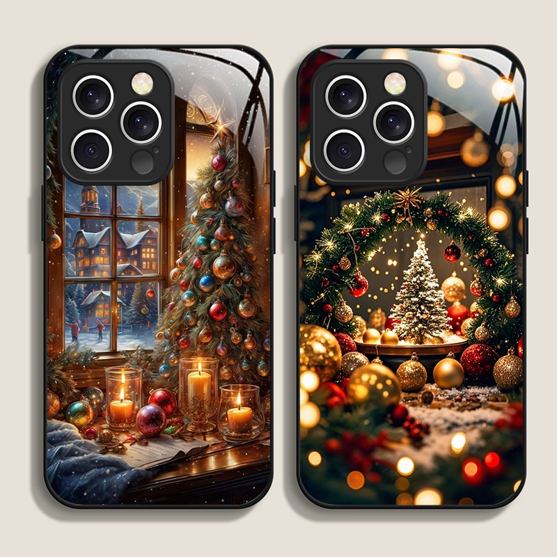 Phone Cases For Iphone 16 - 크리스마스 트리 선물 눈 덮인 마을