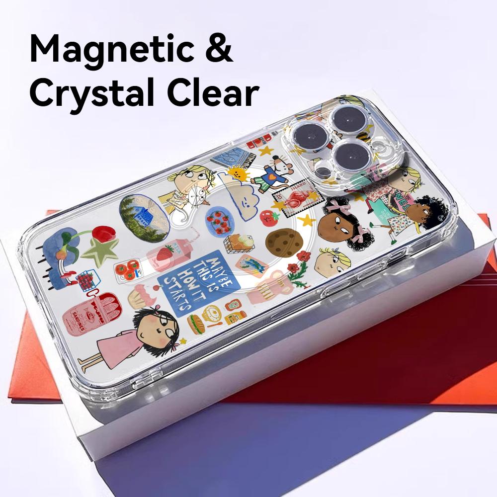 카툰 C-찰리 앤 로라 폰 케이스 마그네틱 투명 케이스 - Phone Cases For Iphone 16 리뷰 및 가격