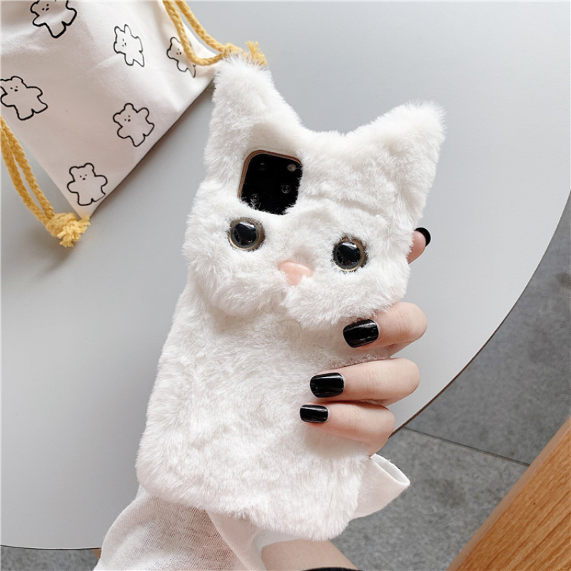 3D 귀여운 만화 고양이 털 플러시 폰 케이스 아이폰  - Phone Cases For Iphone 16 리뷰 및 가격