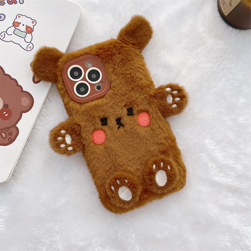 한국 3D 만화 곰돌이 푹신한 봉제 커플 폰 케이스 아 - Phone Cases For Iphone 16 리뷰 및 가격