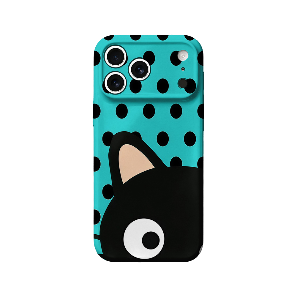 터키석색 물방울 무늬 고양이 디자인 아이폰 케이스 (아 - Phone Cases Xr Iphone 리뷰 및 가격