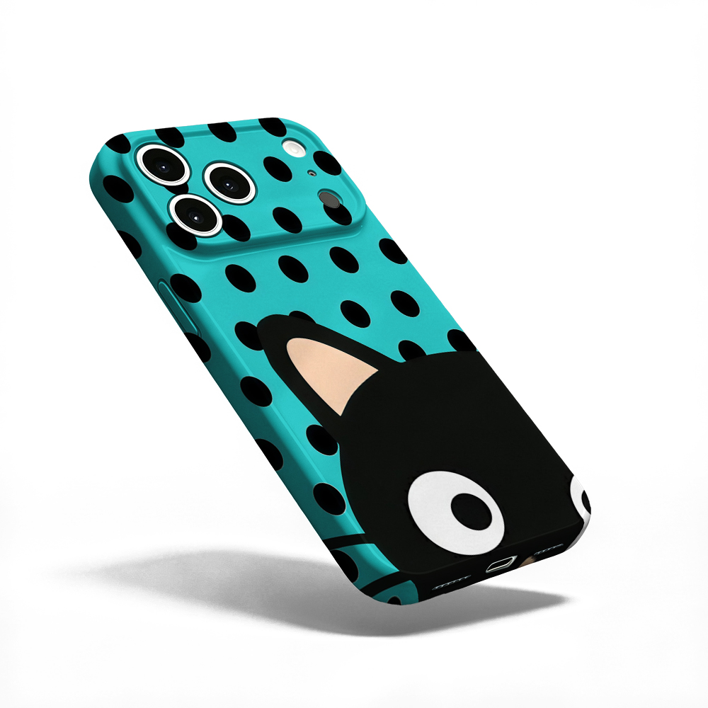 터키석색 물방울 무늬 고양이 디자인 아이폰 케이스 (아 - Phone Cases Xr Iphone 리뷰 및 가격