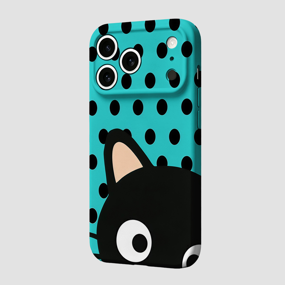 터키석색 물방울 무늬 고양이 디자인 아이폰 케이스 (아 - Phone Cases Xr Iphone 리뷰 및 가격