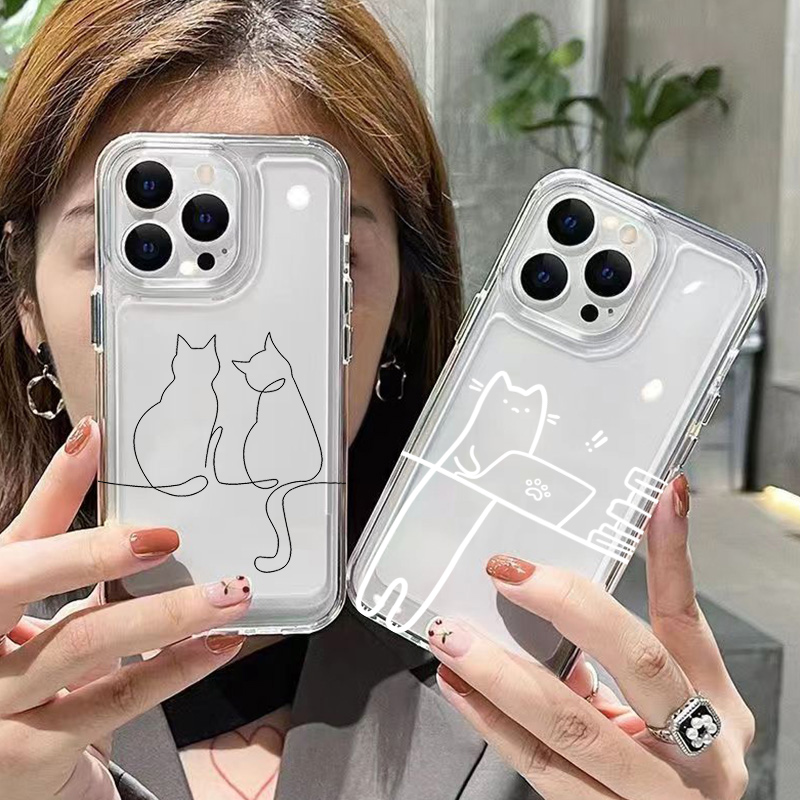 귀여운 라인 고양이 디자인 낙하 방지 폰 케이스 (샤오 - Phone Cases Xiaomi 15 리뷰 및 가격