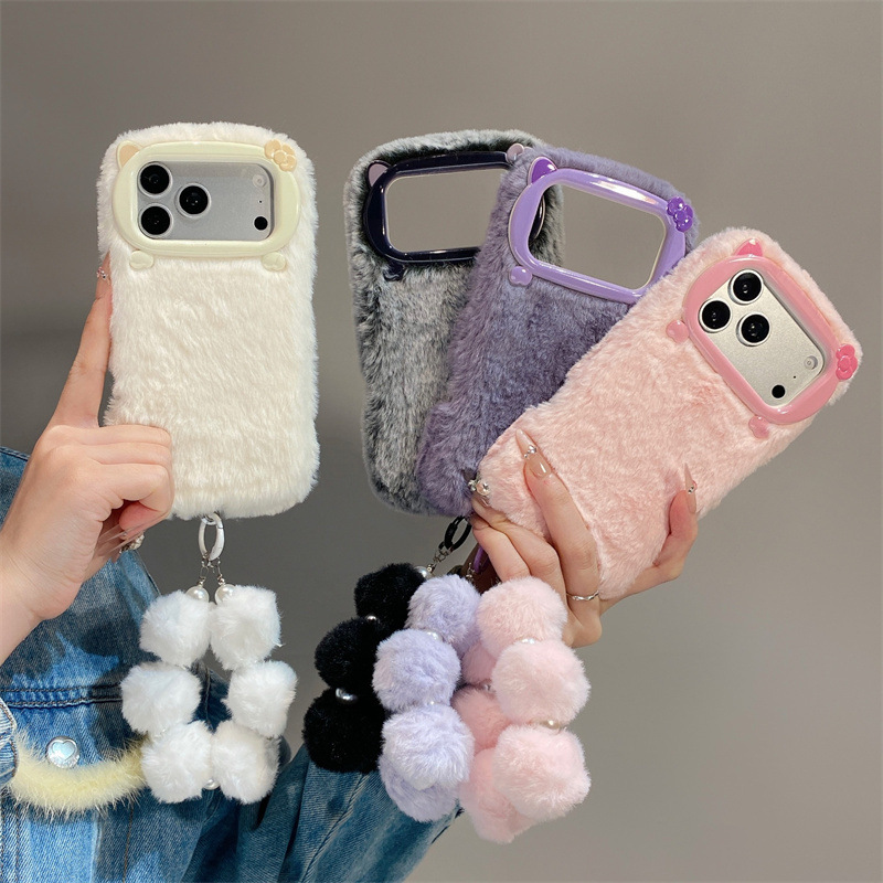 고급 솔리드 컬러 퍼리 플러시 폰 케이스 (아이폰 17 - Phone Cases For Iphone 16 리뷰 및 가격