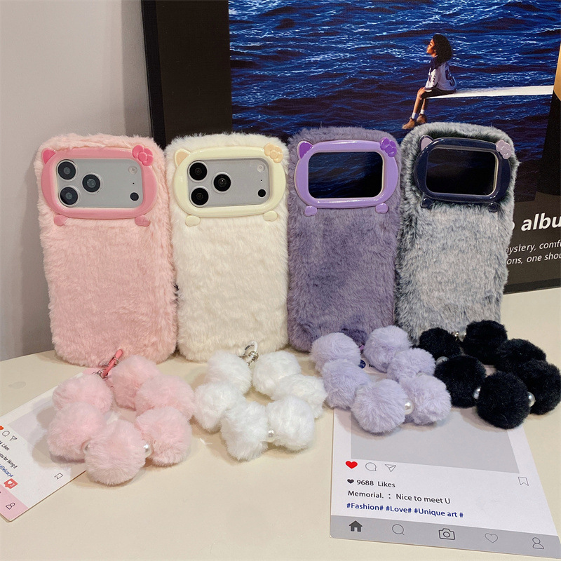 고급 솔리드 컬러 퍼리 플러시 폰 케이스 (아이폰 17 - Phone Cases For Iphone 16 리뷰 및 가격