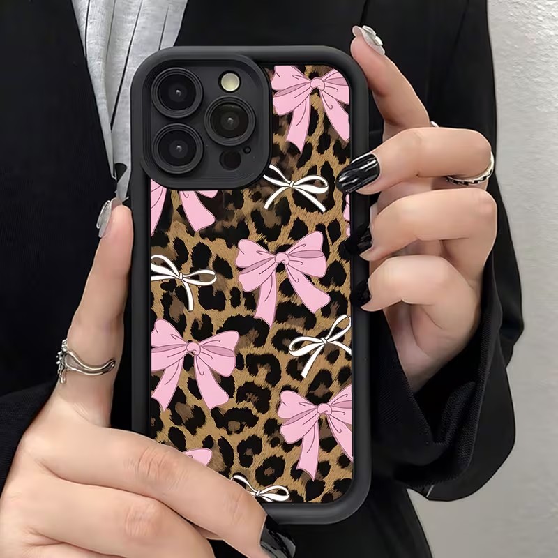 레오파드 프린트 리본 폰 케이스 (아이폰 18, 17, - Phone Cases Xr Iphone 리뷰 및 가격